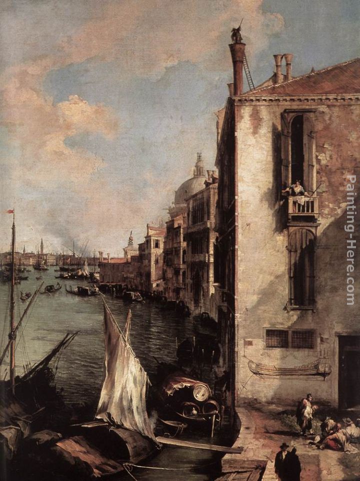 Grand Canal, Looking East from the Campo San Vio (detail) painting - Canaletto Grand Canal, Looking East from the Campo San Vio (detail) art painting